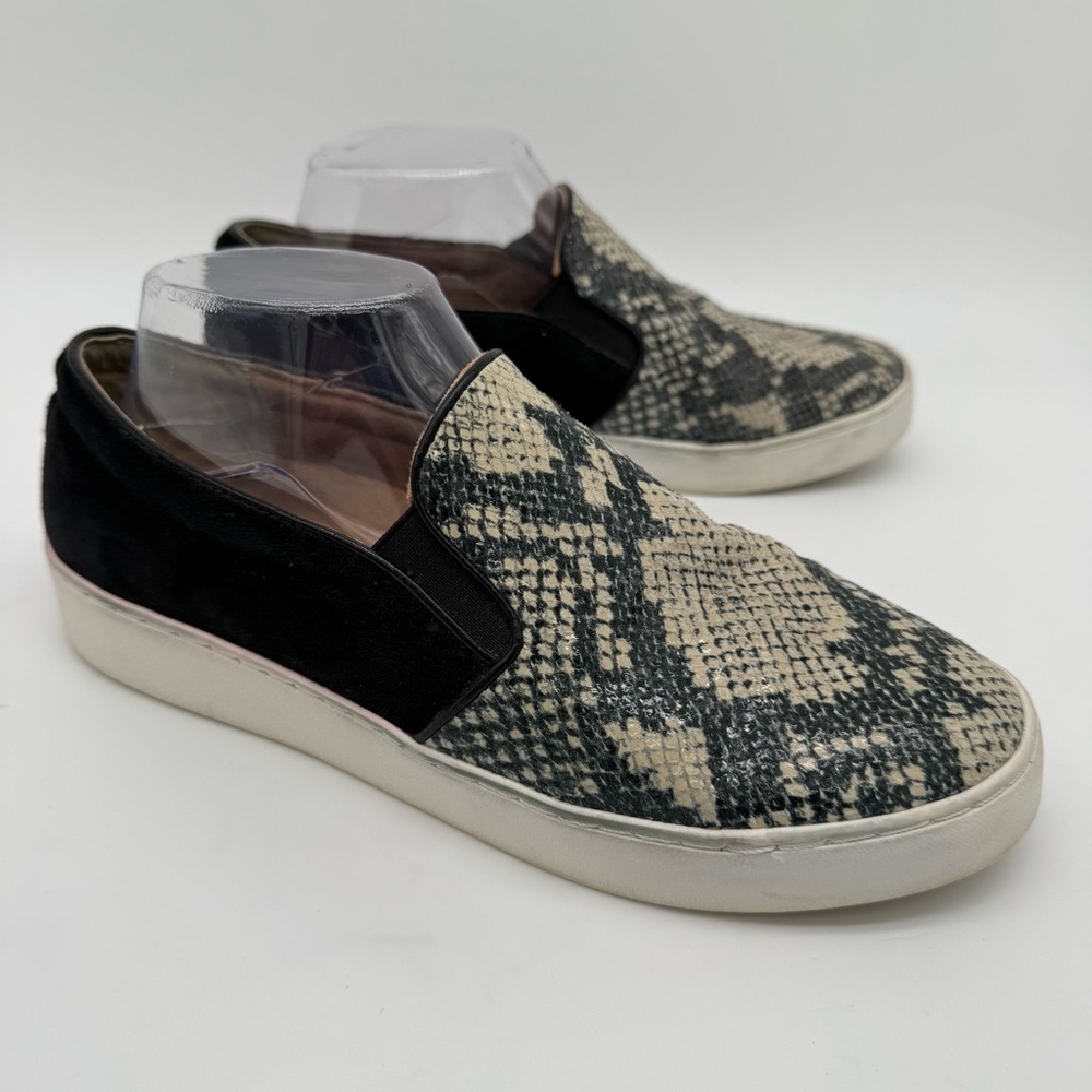 Vionic Midi Black Suede Snake Leather Slip On Sneaker Size 8